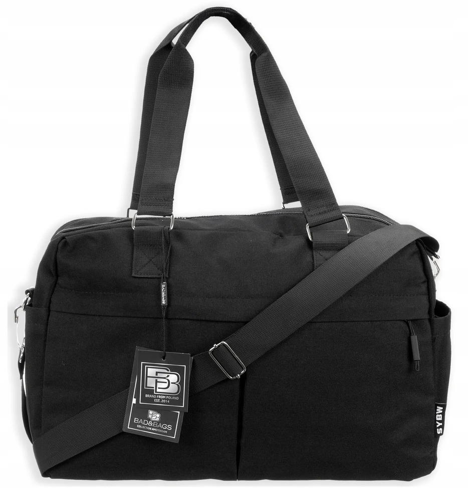 BAD&BAGS juoda verslo kelioninė rankinė 41×28×18 cm – rankinis bagažas į lėktuvą