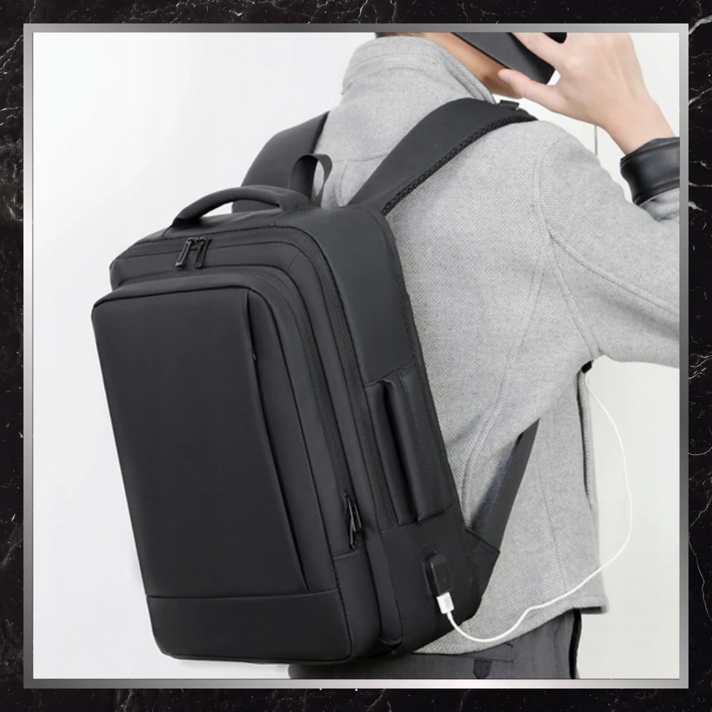 Kelioninis Bad&Bags Juodas Kelioninė kuprinė, skirta lėktuvo rankiniam bagažui USB CABIN Business