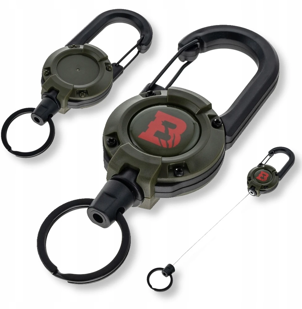Badger Outdoor Įtraukiama virvė ištraukiama virvė Badger Lauko karabininis raktų pakabukas BO-RTR-5