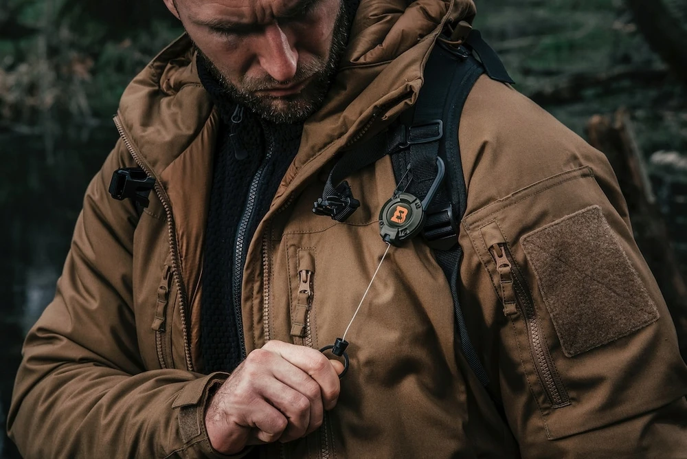 Badger Outdoor Įtraukiama virvė ištraukiama virvė Badger Lauko karabininis raktų pakabukas BO-RTR-5