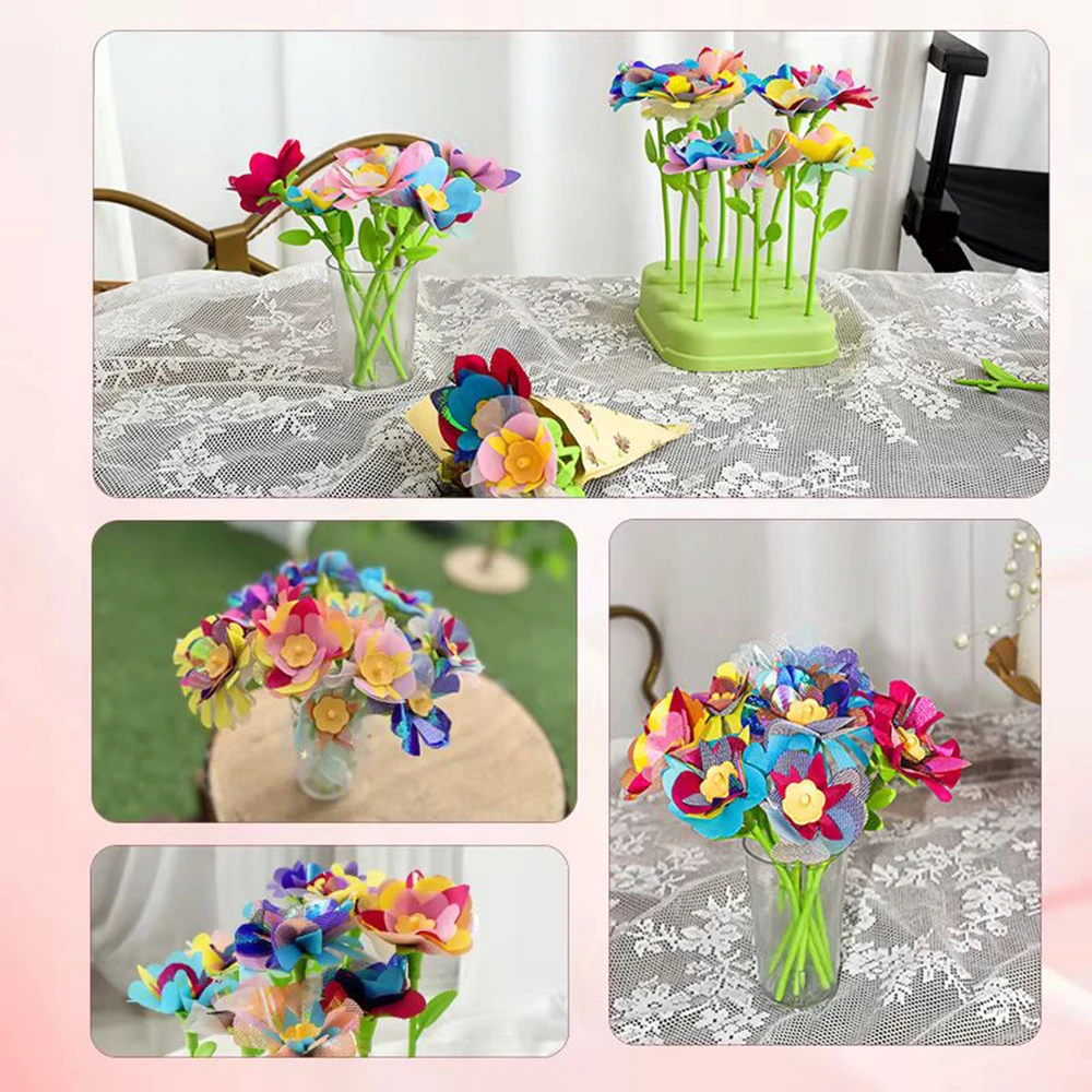 Bajkowy Kuferek 3D FLOWER MAKER KŪRYBINIS RINKINYS XXL 160 EL DIY puokštės