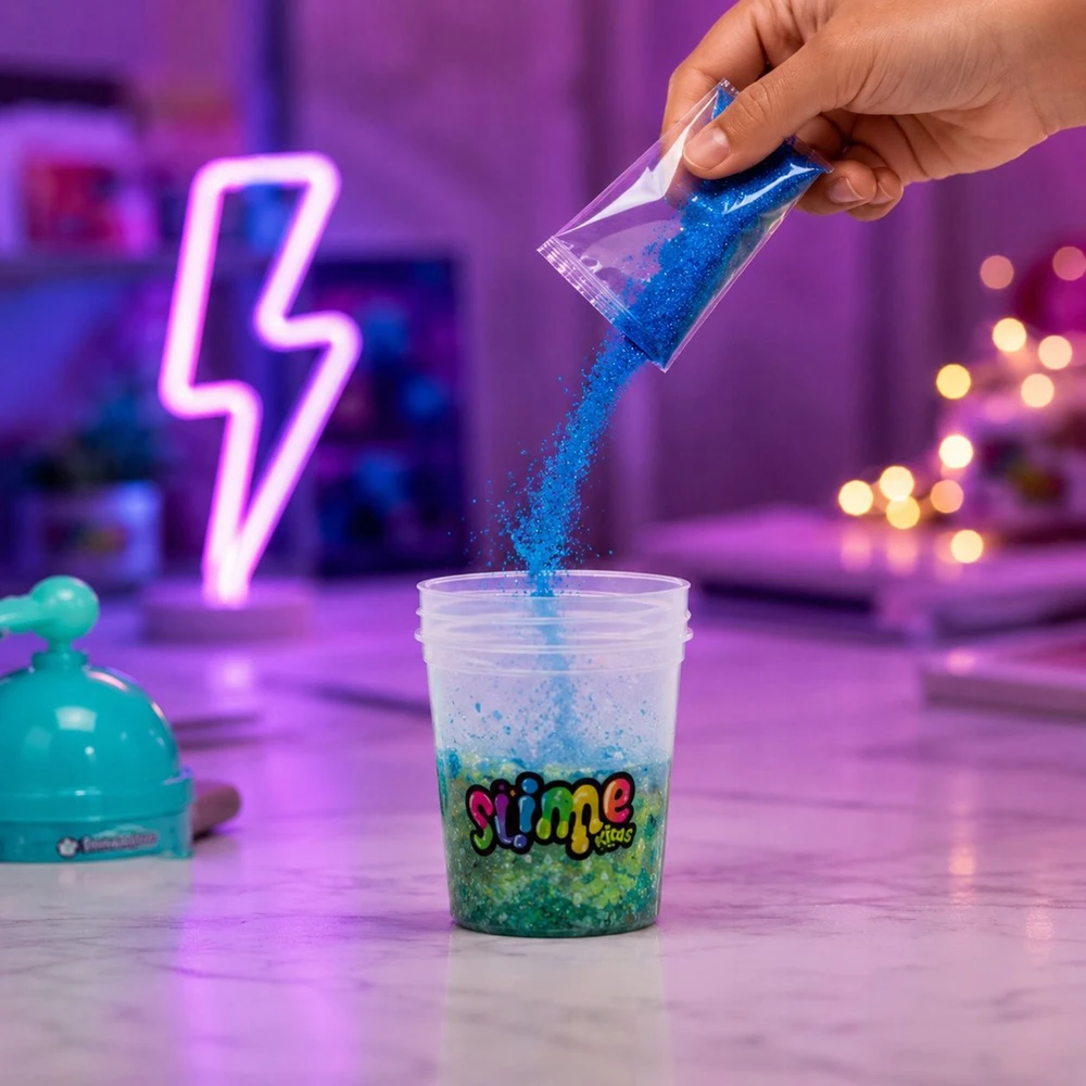 Bajkowy Kuferek SLIME FACTORY, SKIRTA SLUTS XL SLIME GLITTER RINKINYS lipdukams + PRIEDAI