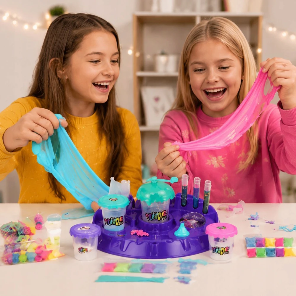 Bajkowy Kuferek SLIME FACTORY, SKIRTA SLUTS XL SLIME GLITTER RINKINYS lipdukams + PRIEDAI