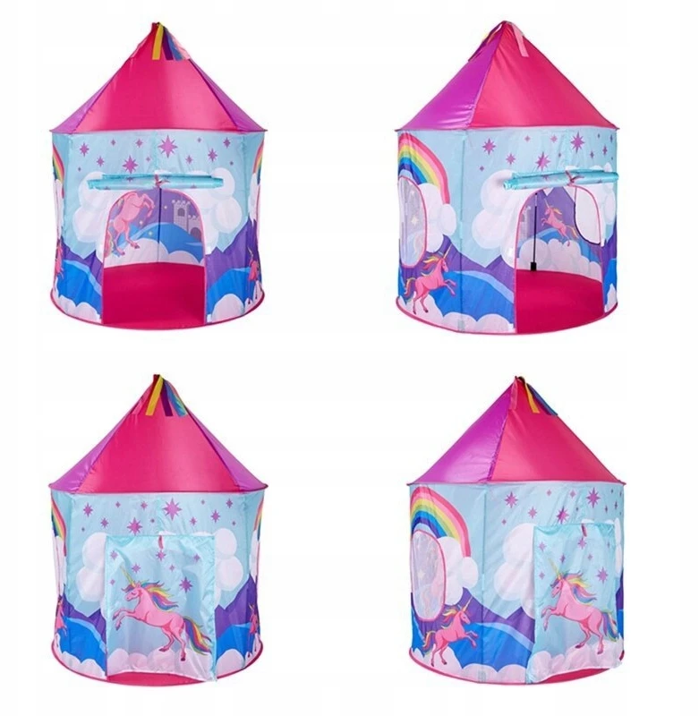 Bakalu Vaikiška palapinė Princess Palace Unicorn Rožinė Castle Didelė 130 cm
