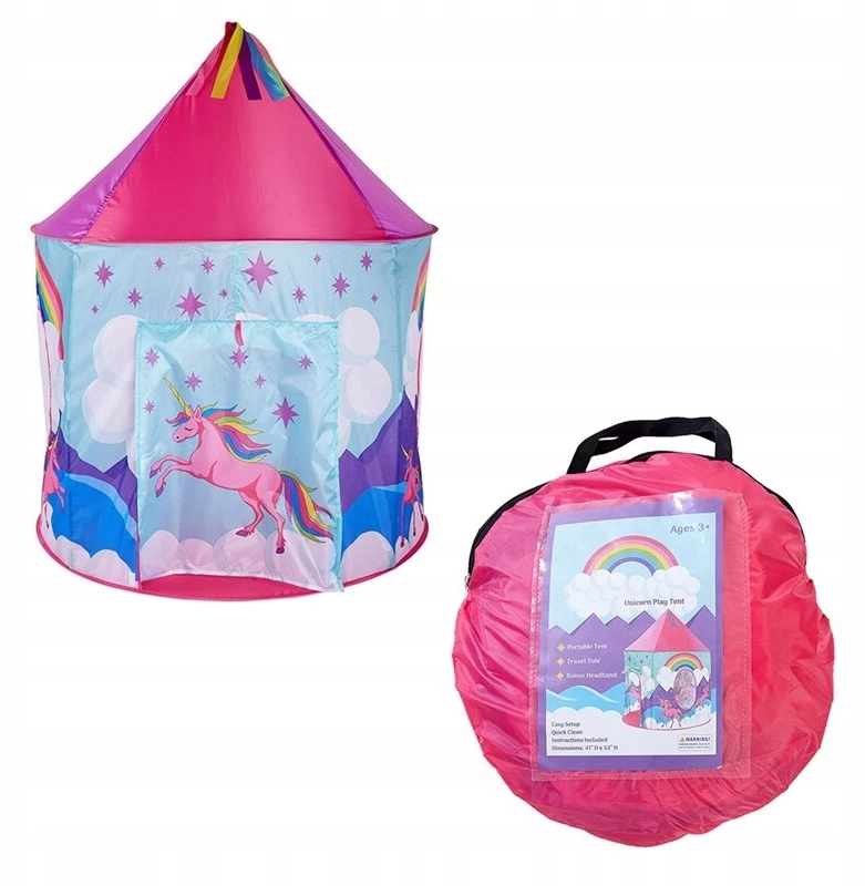 Bakalu Vaikiška palapinė Princess Palace Unicorn Rožinė Castle Didelė 130 cm