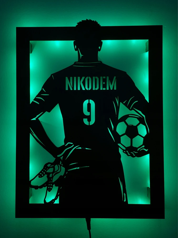 Baku Lampka nocna Piłkarz Marškinėliai Piłkarza Z Imieniem Futbolo kamuolys LED RGB pilot