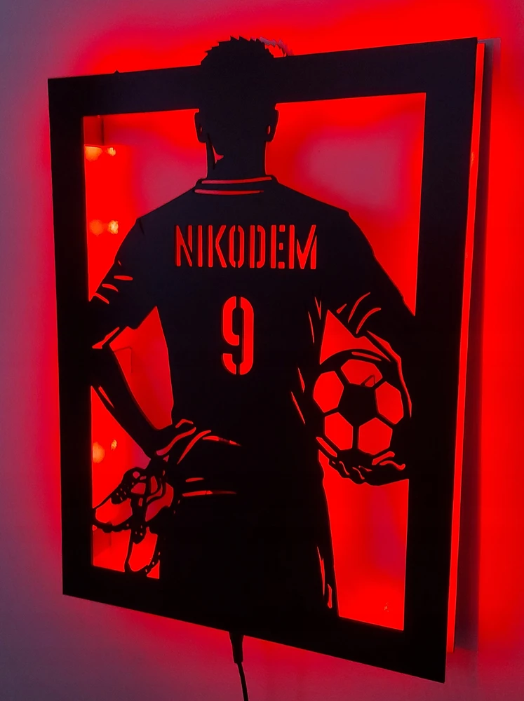 Baku Lampka nocna Piłkarz Marškinėliai Piłkarza Z Imieniem Futbolo kamuolys LED RGB pilot