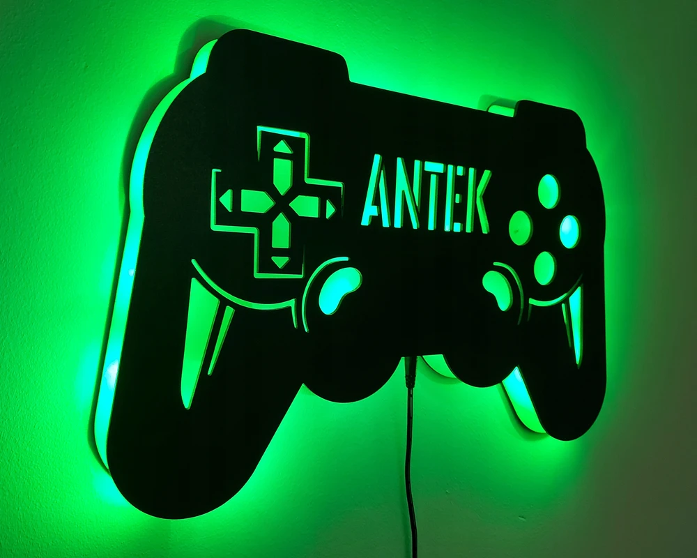 Baku Naktinio apšvietimo kilimėlis su pavadinimu, skirtas Gamer Gaming Gadget LED RGB nuotolinio valdymo pultui