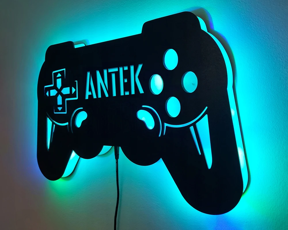 Baku Naktinio apšvietimo kilimėlis su pavadinimu, skirtas Gamer Gaming Gadget LED RGB nuotolinio valdymo pultui