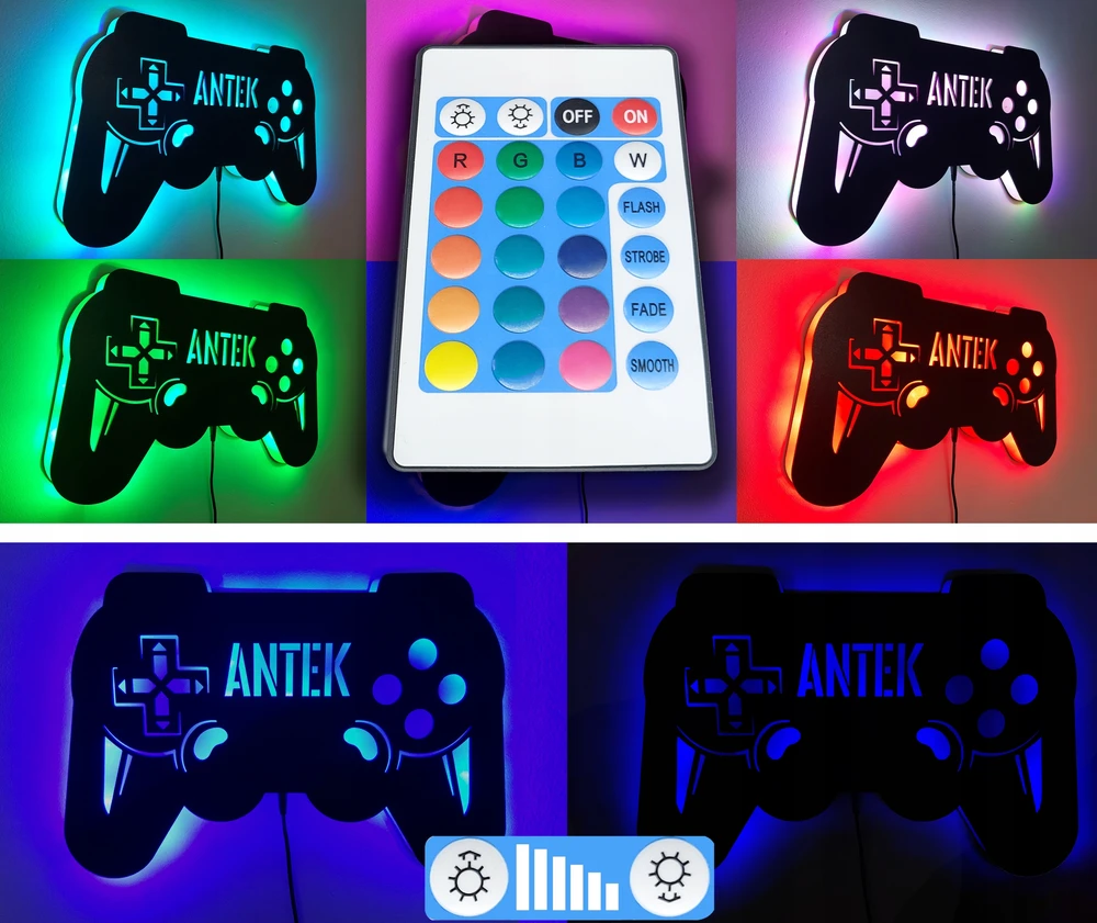 Baku Naktinio apšvietimo kilimėlis su pavadinimu, skirtas Gamer Gaming Gadget LED RGB nuotolinio valdymo pultui