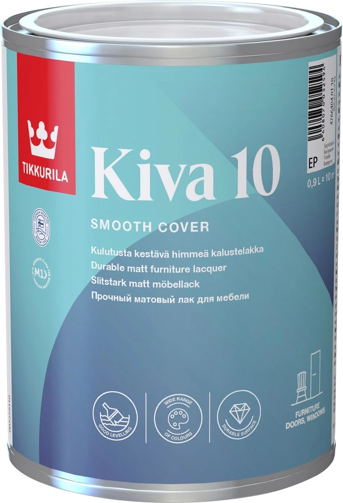 Baldų lakas TIKKURILA KIVA 10, EP bazė, 0,9 l