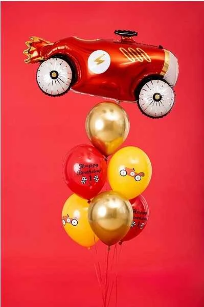 PartyDeco Balionų rinkinys "Happy Birthday 1 " 30cm 6 vnt