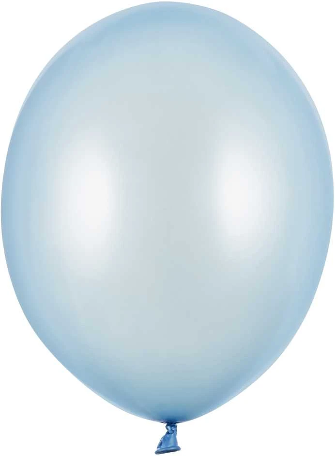 PartyDeco Stiprūs balionai Šviesiai žydri "Baby mėlynas", blizgūs 30 cm, 50vnt