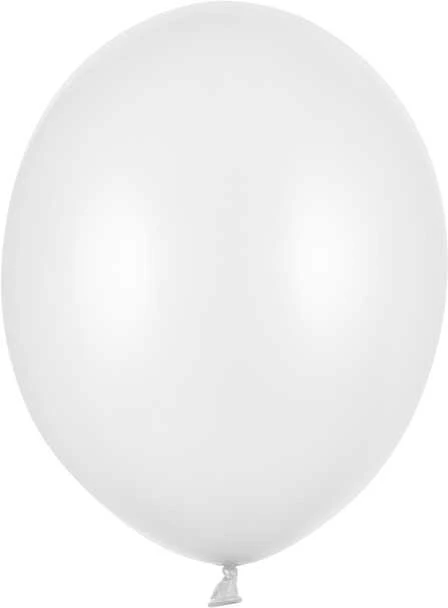 PartyDeco Stiprūs balionai Balti, blizgūs 30 cm, 50vnt