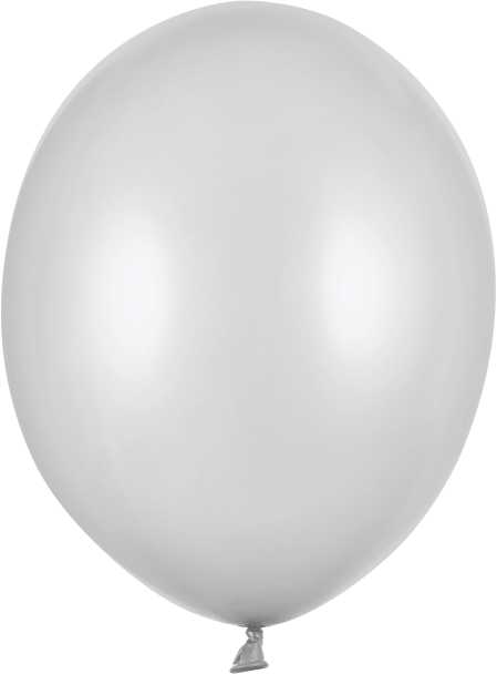 Party Deco Balionai stiprūs 30cm 50 vnt sidabriniai