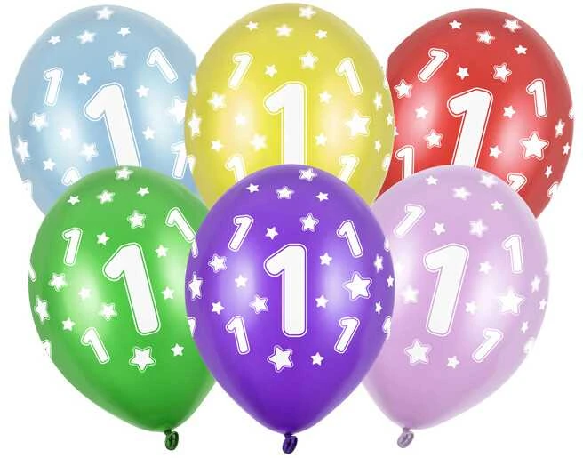 Party Deco Balionai 1-as gimtadienis 30cm stiprūs
