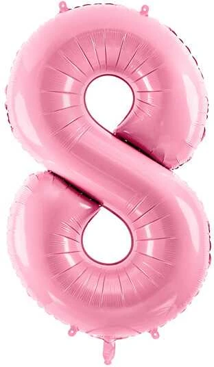 PartyDeco Folinis balionas "8" rožinis, 86 cm