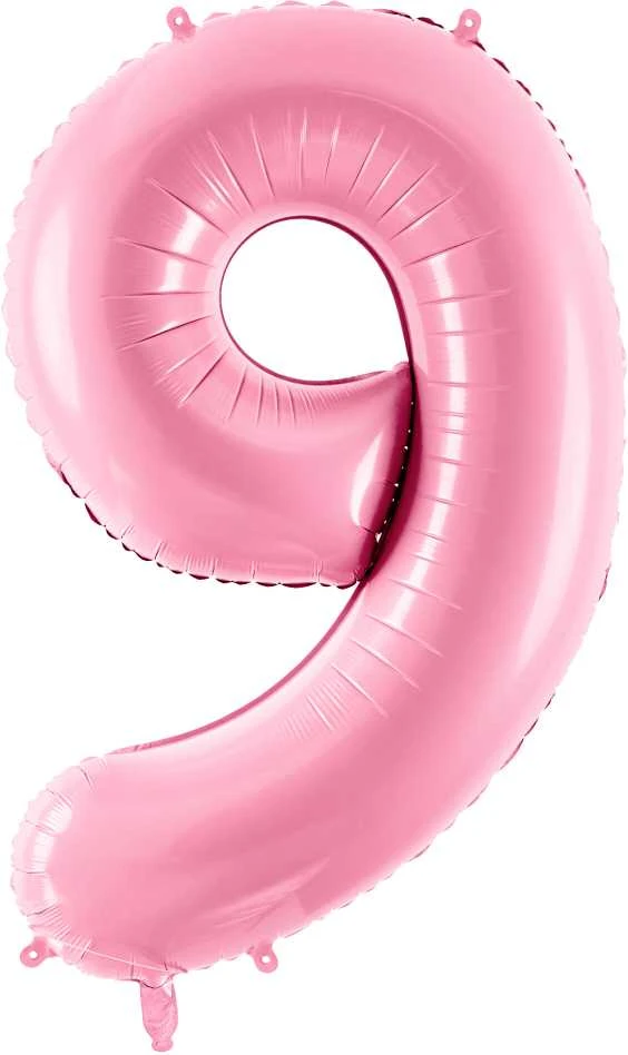 Party Deco PartyDeco Folinis balionas "9" rožinis, 86 cm
