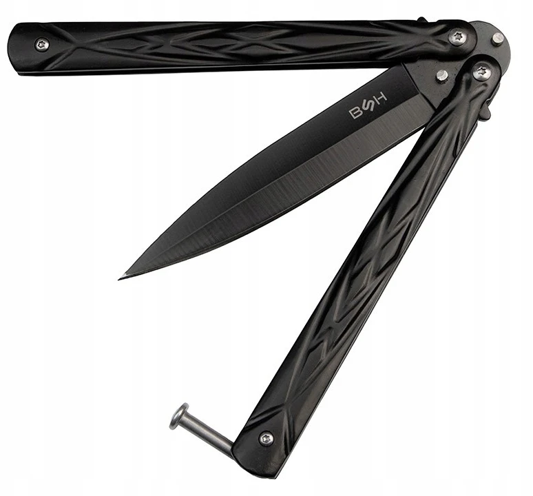 Balisong peteliškės peilis BSH Adventure juodas plienas 420 CSGO N480