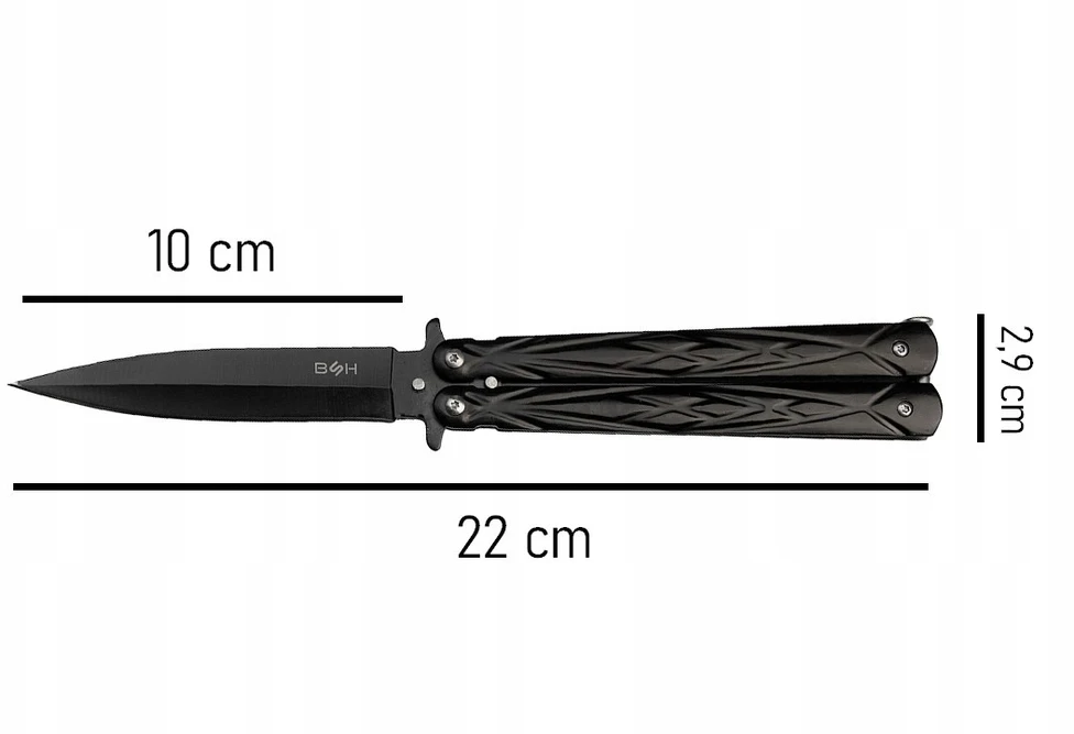 Balisong peteliškės peilis BSH Adventure juodas plienas 420 CSGO N480