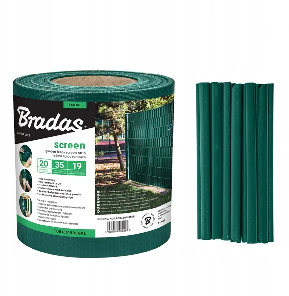 Bradas Balkono tvoros juosta 19x35 + spaustukai, žalia