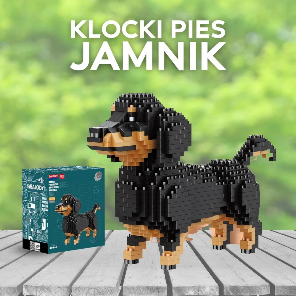 BALODY Dešros šuniui DACHSHUNDER KONSTRUKCINIAI BLOKAI (maži) 836 vnt.
