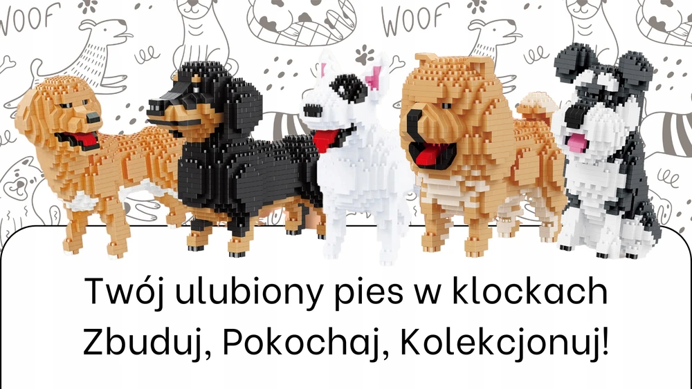 BALODY Dešros šuniui DACHSHUNDER KONSTRUKCINIAI BLOKAI (maži) 836 vnt.