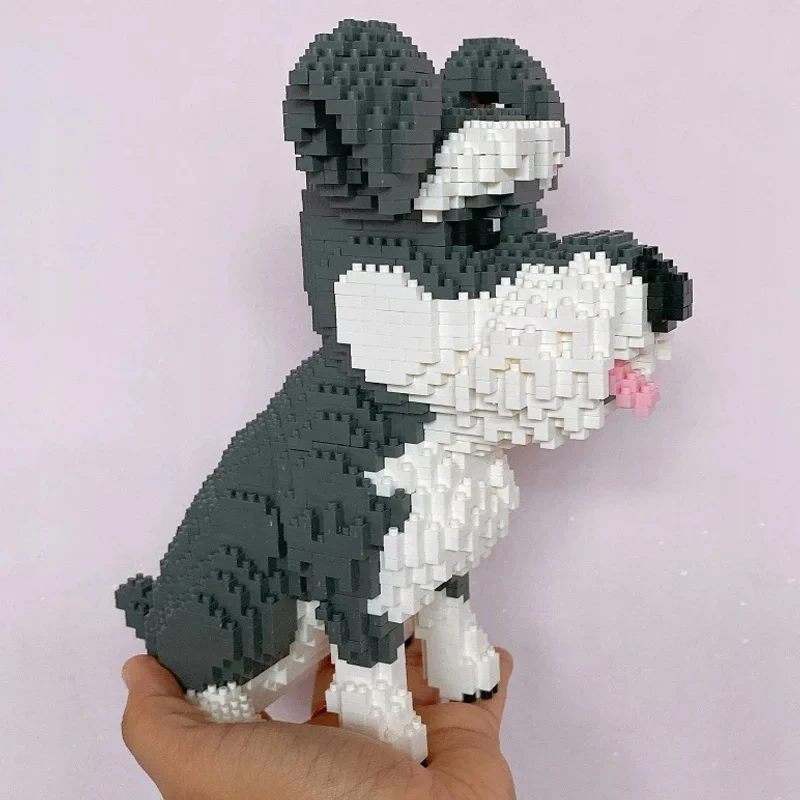 Balody kaladėlės SCHNAUZER mini kaladėlės DOGS 3D figūrėlė 2100 vnt.