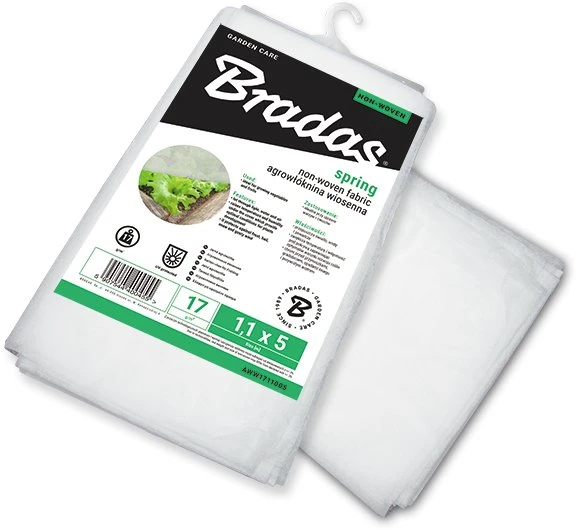Bradas Balta pavasarinė dengiamoji agrotekstilė (1,1 x 15 m) 17 g AWW1711015
