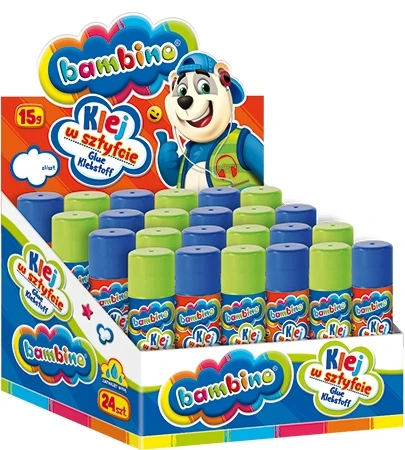 Bambino klijai lazdelėje 15g mokyklai, dekoravimui