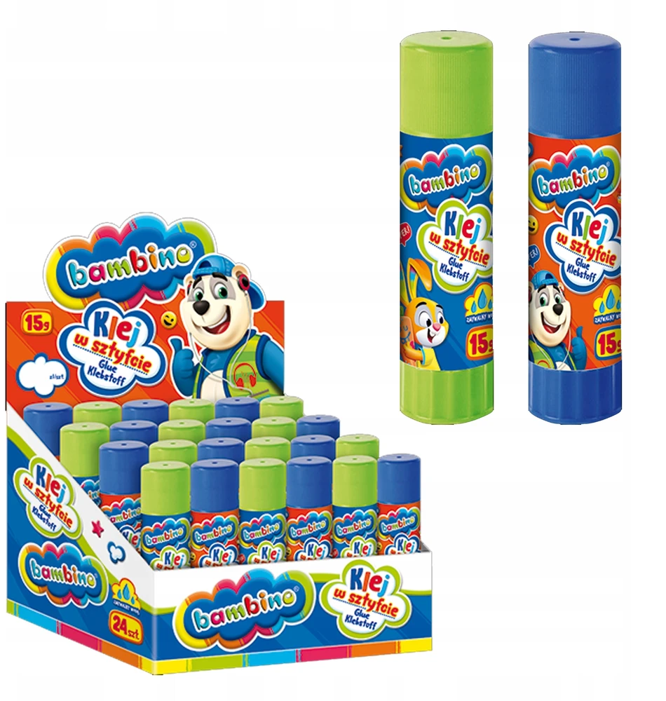 Bambino klijai lazdelėje 15g mokyklai, dekoravimui