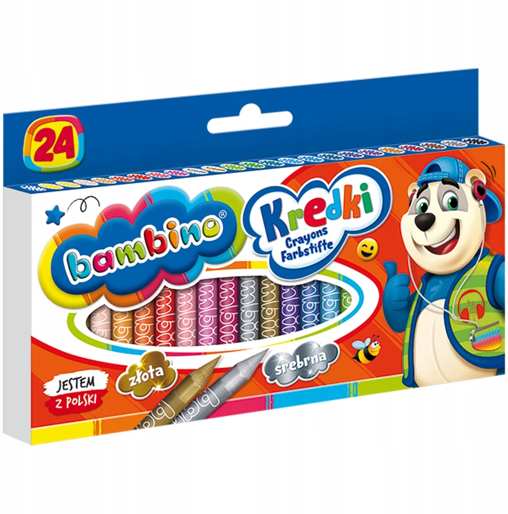 Bambino kreidelės 24 spalvos – kokybiškos ir saugios vaikams