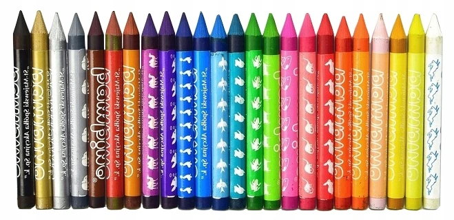 BAMBINO kreidelės metalinėje dėžutėje 24 temperos spalvos.