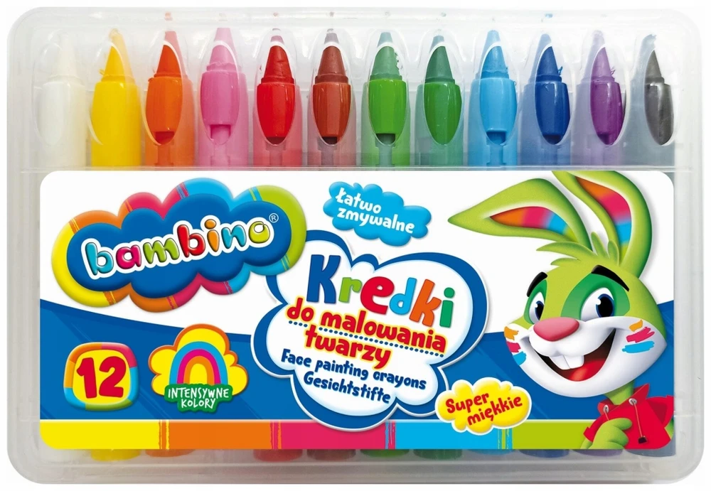 BAMBINO pieštukai veidui tapyti 12 spalvų