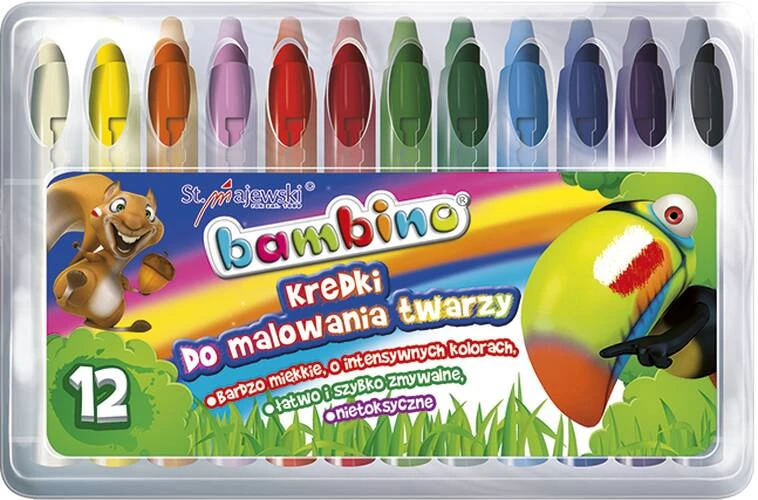 BAMBINO pieštukai veidui tapyti 12 spalvų
