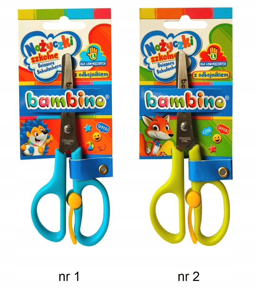 Bambino mokyklinės žirklės kairiarankiams, 1 vnt.