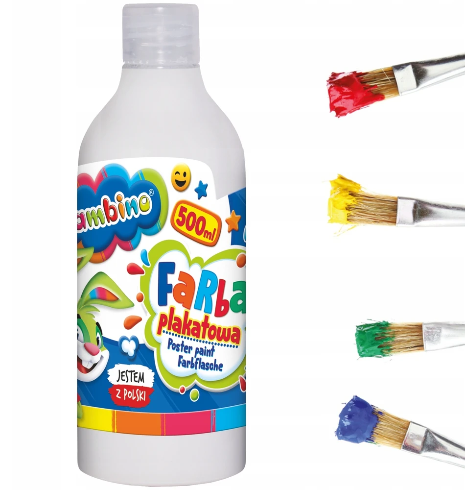 Bambino plakatiniai dažai 500ml, balti