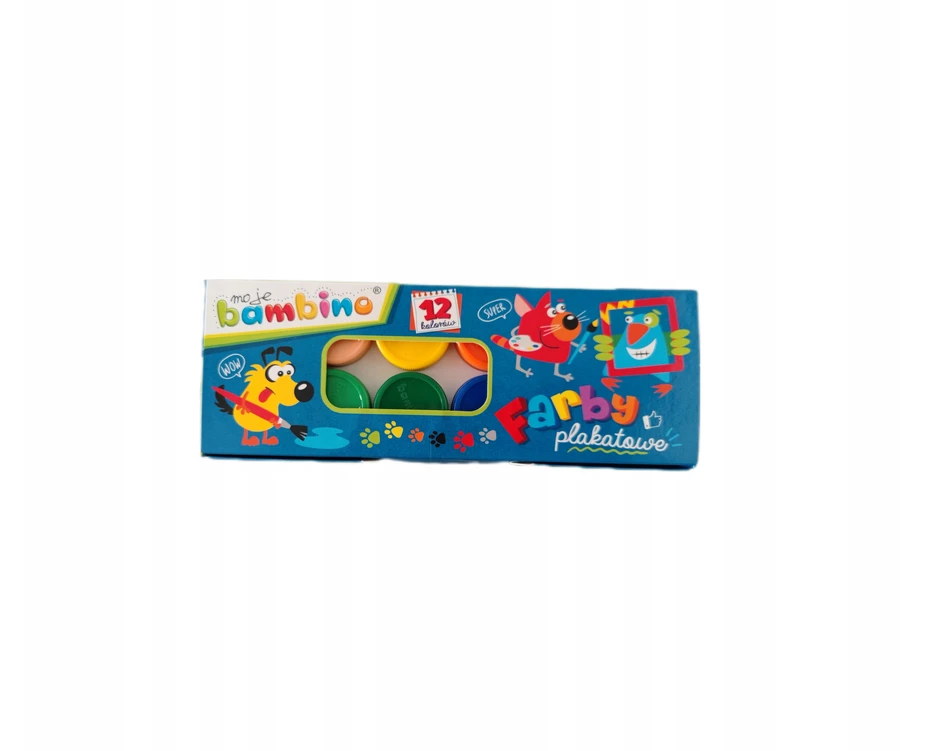 Bambino plakatų dažai, 12 spalvų, 20ml