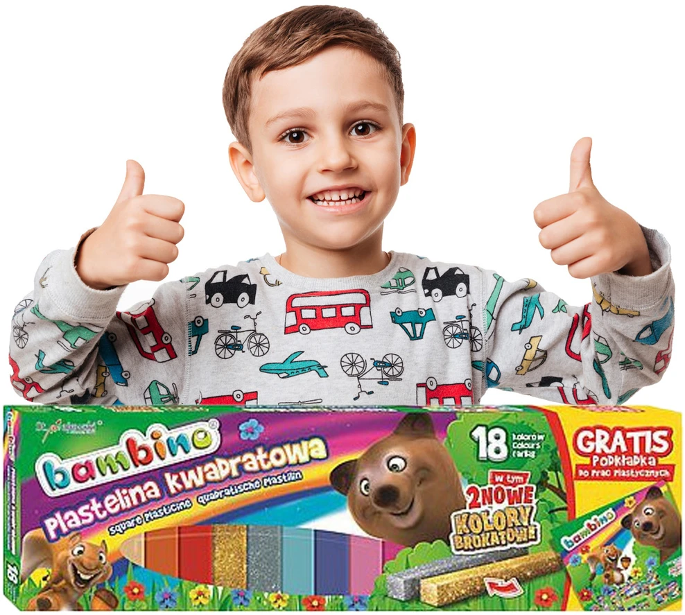 Bambino plastelinas rinkinys 20 spalvų, su blizgučiais