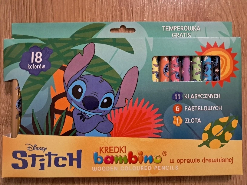 Bambino Stitch kreidelės 18 vnt. + drožtukas