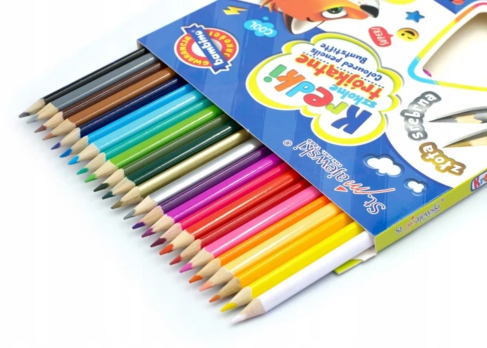 BAMBINO Mokykliniai trikampiai pieštukai 24 spalvų