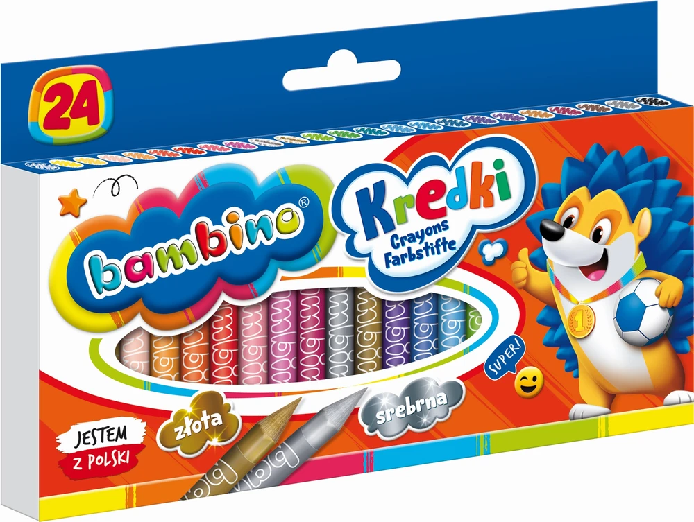 BAMBINO grafinės kreidelės 24 spalvos