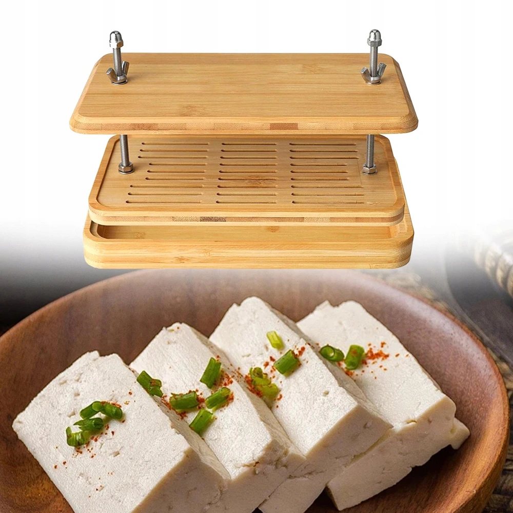 Bamboo Tofu Press delninis nešiojamasis daugiafunkcis namų valdymas Lengvai pašalinkite vandenį