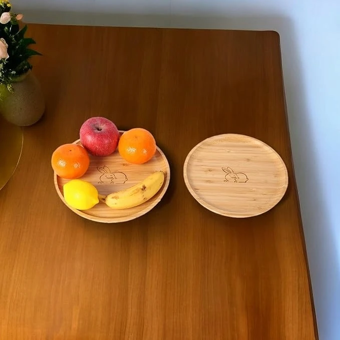 Bambukinė pietų lėkštė vaikams, 2 vnt. 22 cm ir 20 cm
