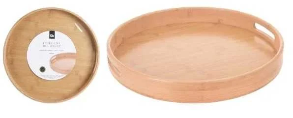 Excellent Houseware Serviravimo padėklas bambukinė su rankenomis 40 cm