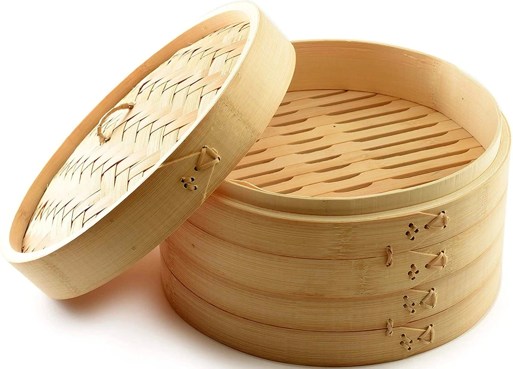 Bambuko garinimo krepšelis 20 cm, 3 dalių su HS dangteliu