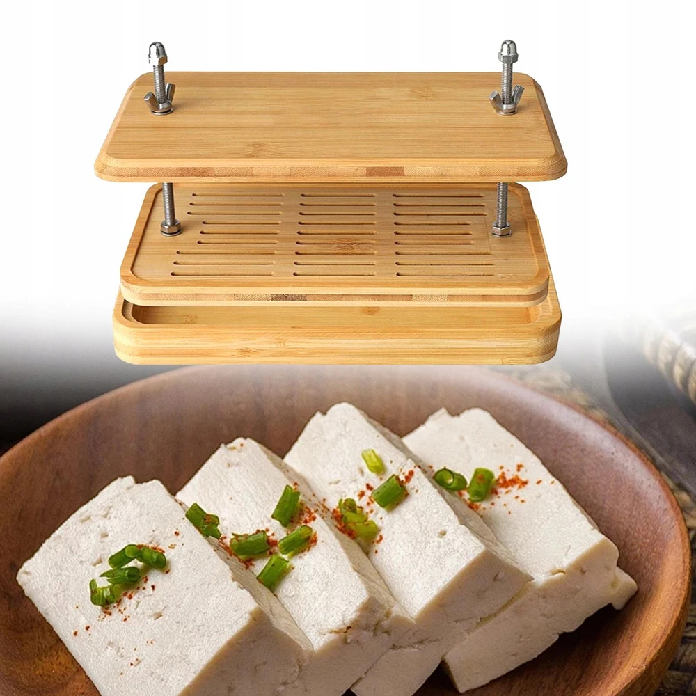 Bambuko tofu presas, nešiojamas ir patogus, namų, rankinis, sūrio presas