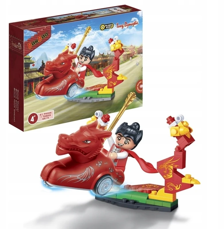 Banbao BLOKŲ RINKINYS BLOKAI 4 FIGURINES TRANSPORTO PRIEMONĖ NINJA WARRIOR 215 vnt.