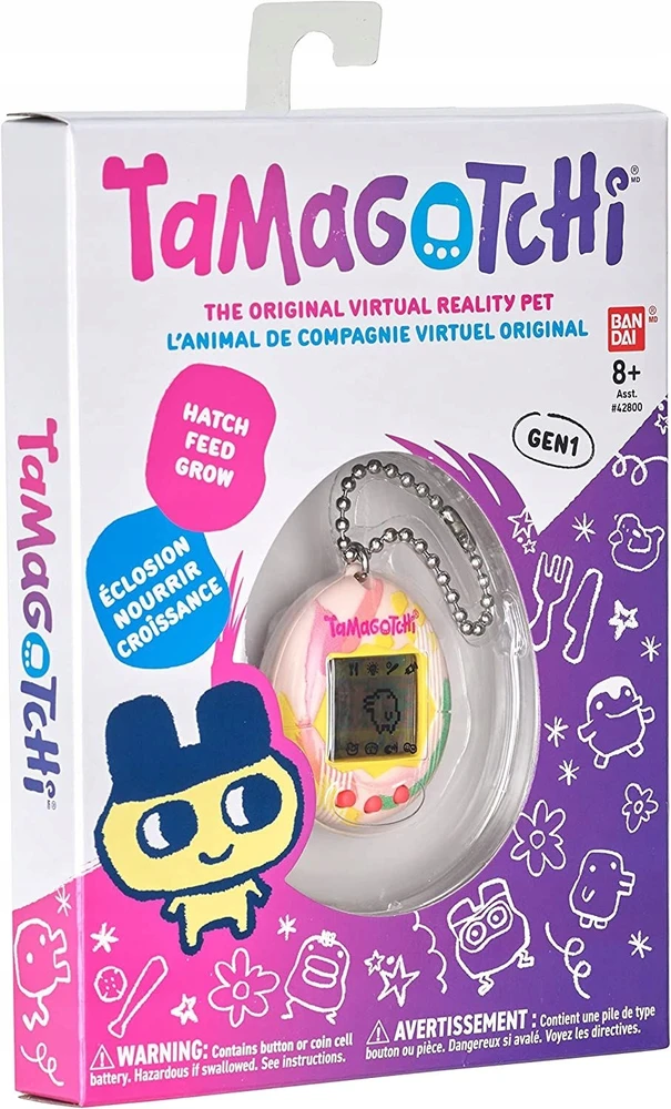 Bandai - Tamagotchi - Original Tamagotchi - Art Style - Virtual Electronic Pet with Screen, 3 Mygtukai and Games - 42883