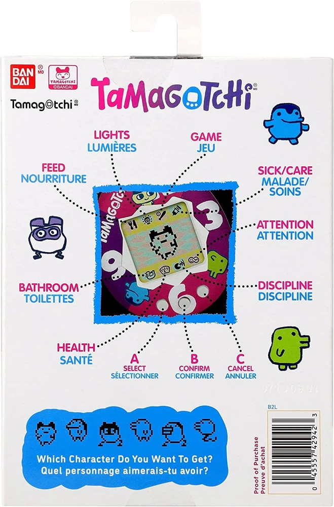 Bandai - Tamagotchi - Original Tamagotchi - Art Style - Virtual Electronic Pet with Screen, 3 Mygtukai and Games - 42883